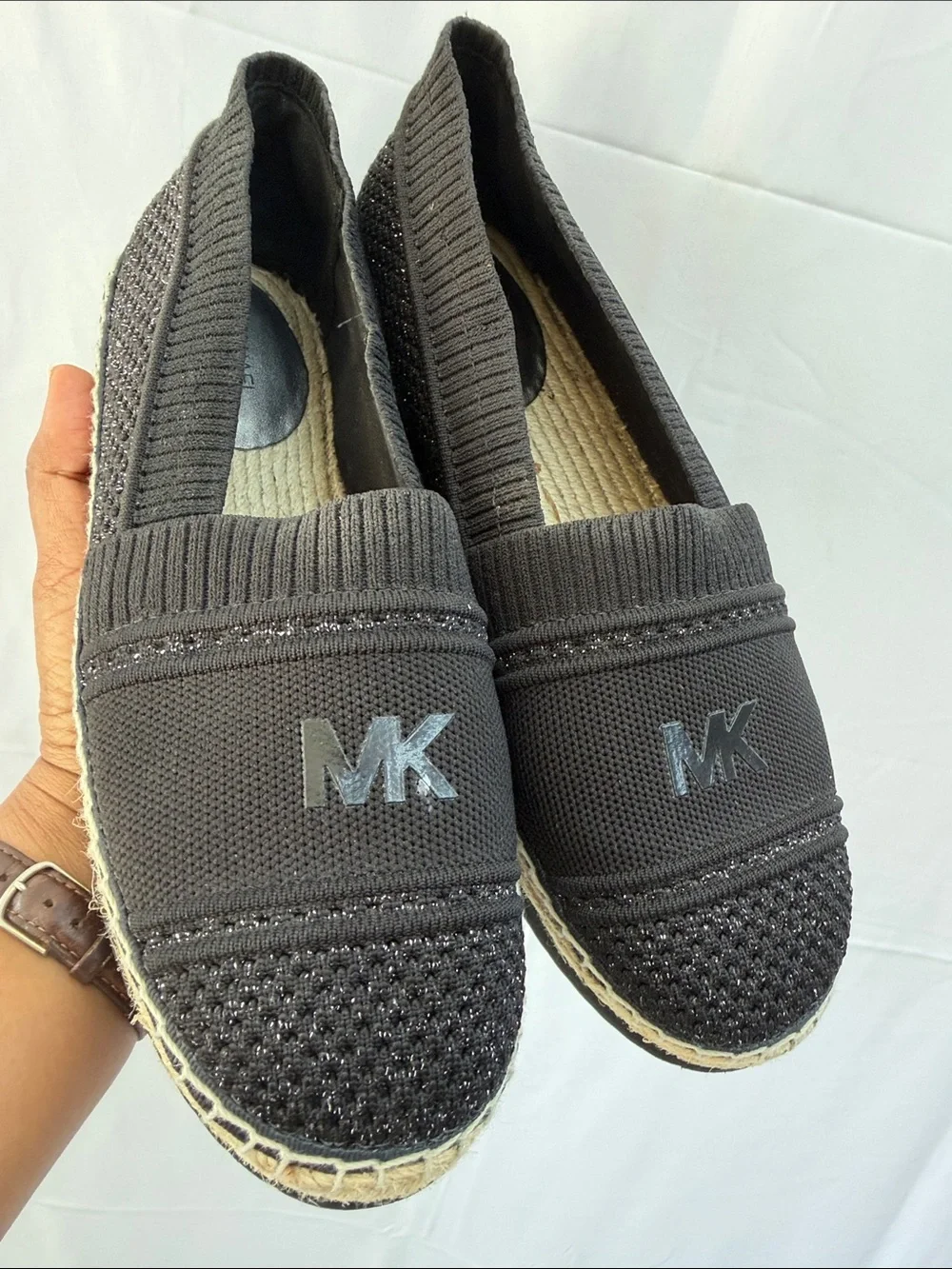 Michael Kors Men’s Black Knit Slip-On Espadrilles